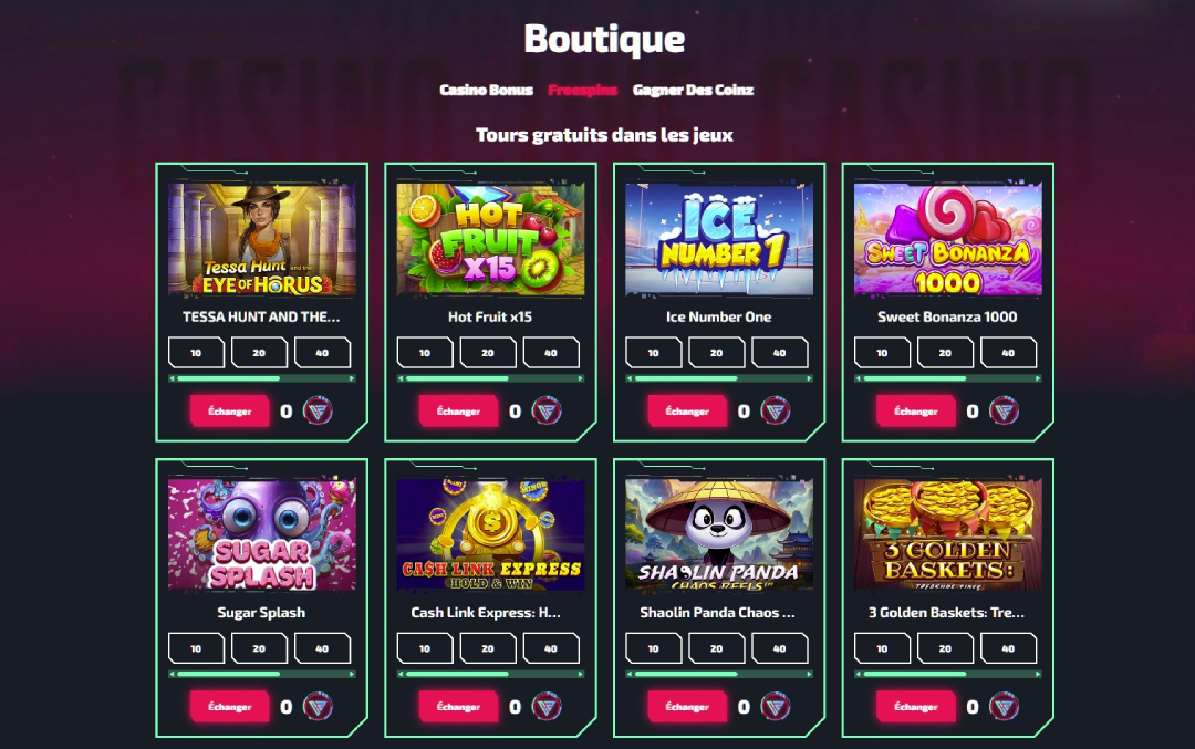 boutique casinozer freespins